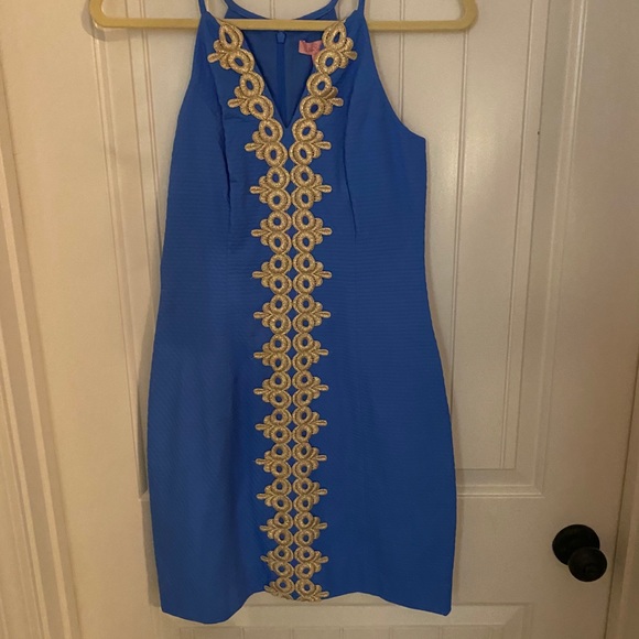 Lilly Pulitzer Dresses & Skirts - Lilly Pulitzer Dress, dark blue with gold trim. A classic for summer. NWT